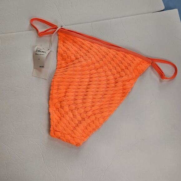 Good American Jacquard Perfect Fit Swim Bikini Bottom Orange Cream Plus 2x - Picture 2 of 10